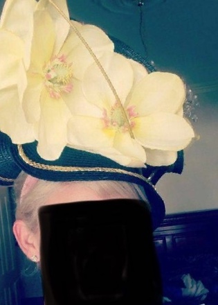 Stunning Spring/Summer black & lemon headpiece on headband