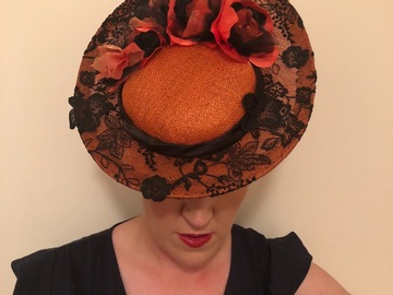 For Rent: Julie Anne Lucas orange and black headpiece 