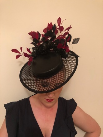 Melissa - Gaye Designs black and red boater