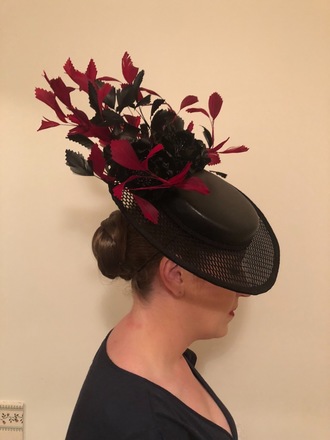 Melissa - Gaye Designs black and red boater