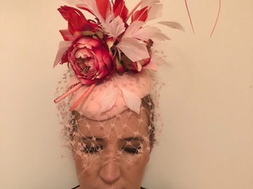 For Rent: Meredith McMaster Pink and Red Headpiece
