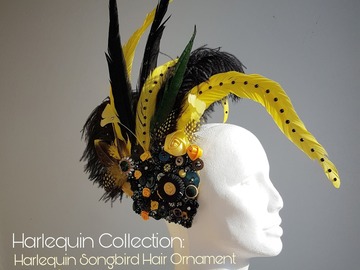 For Rent: The Harlequin Songbird Hair Ornament/Fascinator