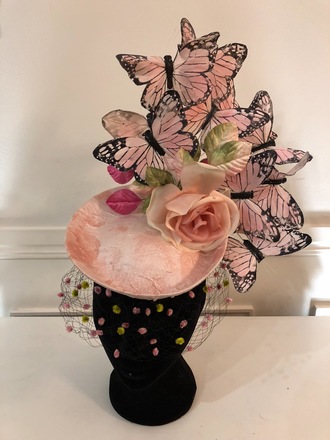 Arturo Rios Blush Pink Butterflies Headpiece