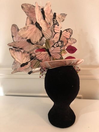 Arturo Rios Blush Pink Butterflies Headpiece