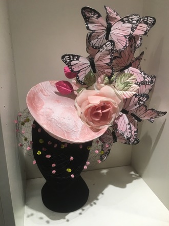 Arturo Rios Blush Pink Butterflies Headpiece