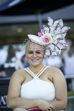 Arturo Rios Blush Pink Butterflies Headpiece