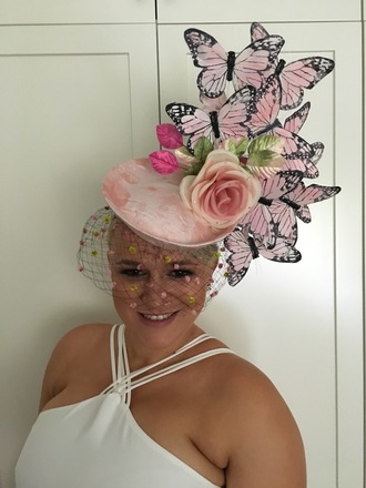 Arturo Rios Blush Pink Butterflies Headpiece