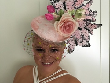 For Rent: Arturo Rios Blush Pink Butterflies Headpiece
