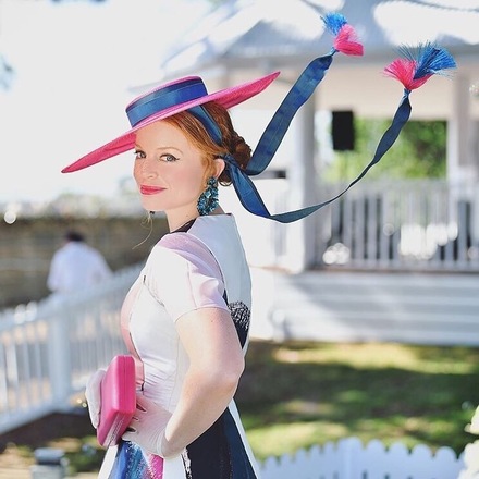 Hot pink Jill and Jack wide brim boater