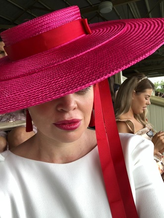 Hot pink Jill and Jack wide brim boater
