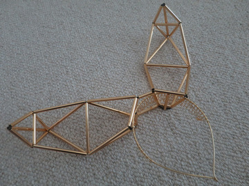 For Sale: WXYZ Gold Metal "Bunny Ears" Headpiece