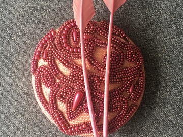 For Rent: Pink beaded straw fascinator