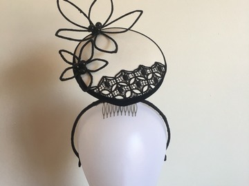 For Sale: White leather with black trim percher headpiece