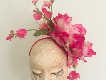 For Sale: Cerise pink large flower on headband 
