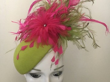 For Sale: Dramatic lime green and hot  pink face hugger