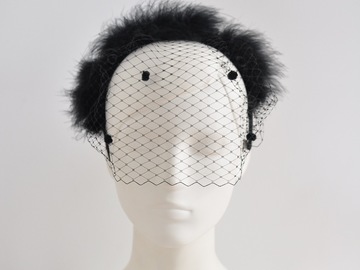 For Sale: Marabou Feather + Veil Headband