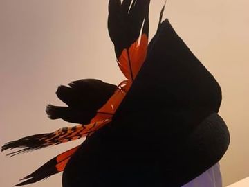 For Sale: Danica Erard Autumn/Winter black felt and feathers