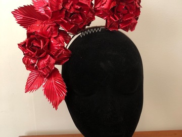 For Rent: Red metallic metal rose crown