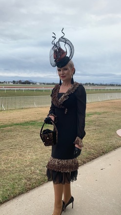 Gorgeous black and bronze  Percher by Sonlia Millinery 