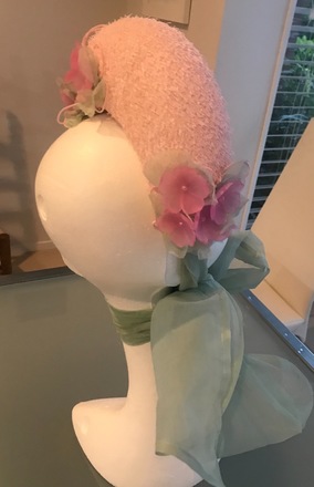 Pink headpiece with silk organza bow