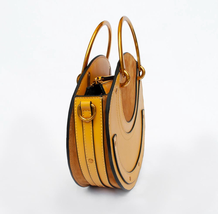 Yellow leather circle bag 
