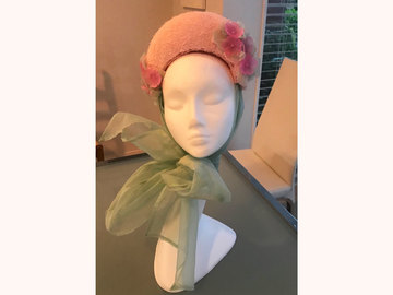 For Sale: Pink headpiece with silk organza bow