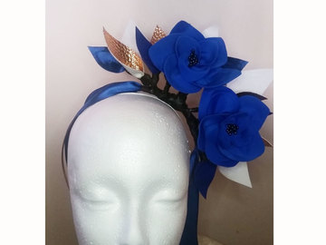 For Rent: Blue white and rose gold headband 