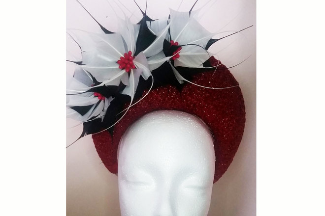 Red straw halo crown