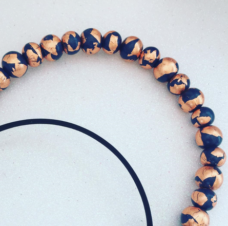 Copper foil and dark blue clay halo