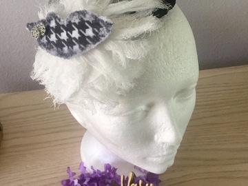 For Sale: Black headpiece white flower Kiss Lips Collection 