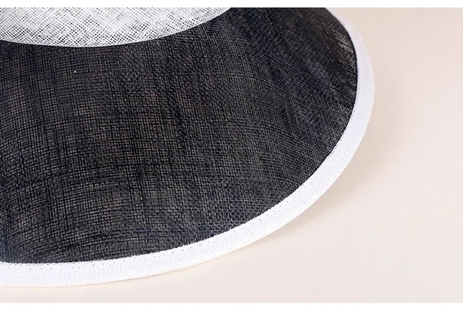Classic Black and White Wide Brimmed Hat with Big Bow