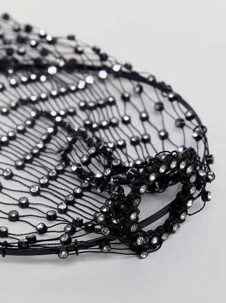 Headband with Crystal Studded Veil