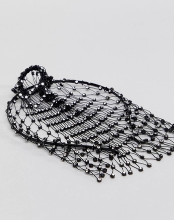 Headband with Crystal Studded Veil