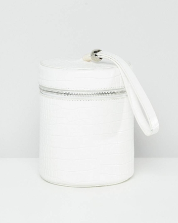 White Croc Bucket Bag