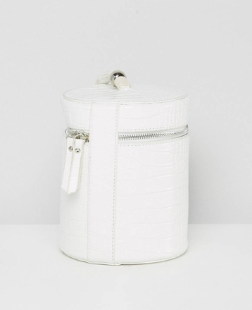 White Croc Bucket Bag