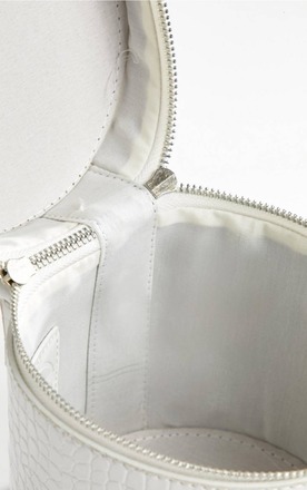 White Croc Bucket Bag
