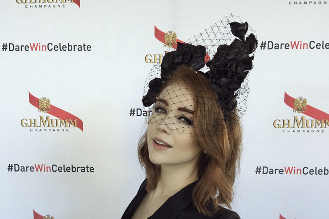 Black Leather Flowers with Veiling
