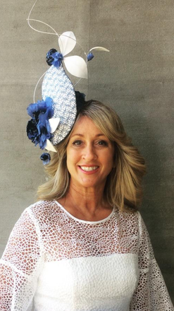 Amazing blue and white head piece