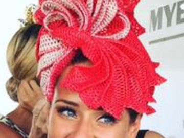 For Rent: Stunning light red and cream headpiece