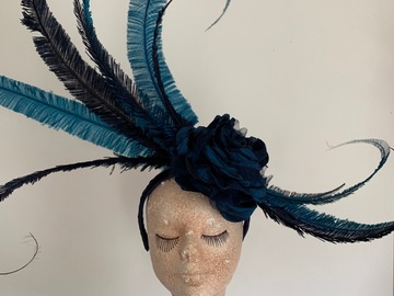 For Sale: Teal and Navy Ostrich feathers