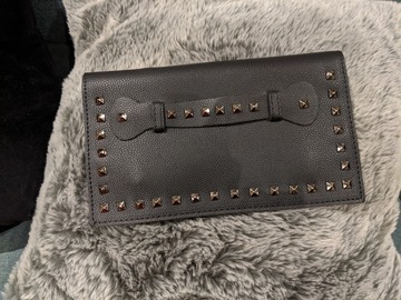 For Sale: Black Studded Envelope Clutch