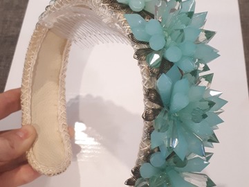 For Rent: Beautiful Handmade Teal Green Beaded Headband Headpiece Halo