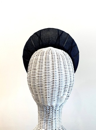 Black Croissant Halo w Leather Detail