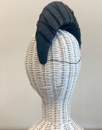 Black Croissant Halo w Leather Detail