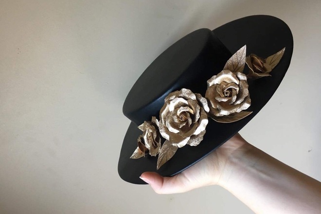 Allport Millinery Black boater
