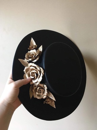 Allport Millinery Black boater