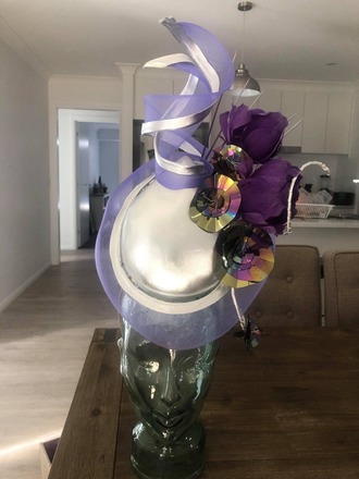 Purple and silver percher.