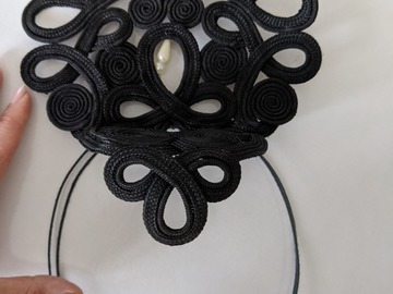 For Rent: Black Lady of leisure headpiece with pearl drop