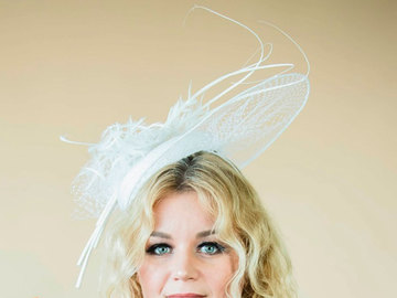 For Sale: Bridal headpiece, mother of bride fascinator hat, white hat 