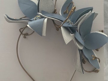 For Sale: Baby blue leather flower crown 